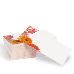 Hvide kort "Gerbera" (25stk)