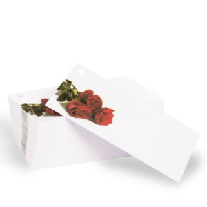 Hvide kort "Rose" (25stk.)