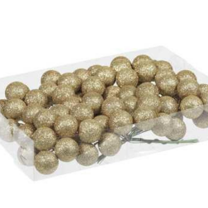 8stk. Glimmer kugler - guld Ø30mm